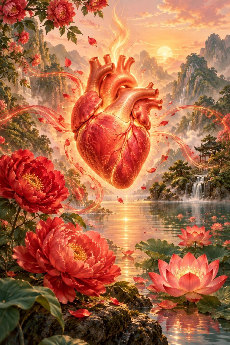 Illustration symbolique du méridien du Cœur