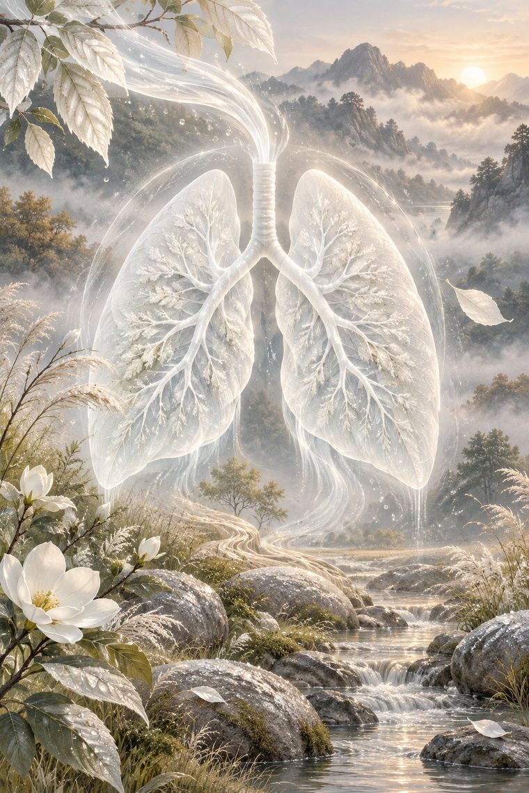 Illustration symbolique du méridien du Poumon