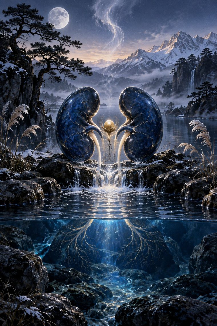 Illustration symbolique du méridien du Rein