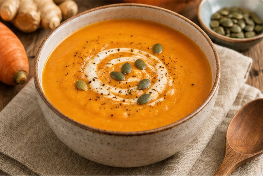 Velouté Potimarron, Carotte & Gingembre